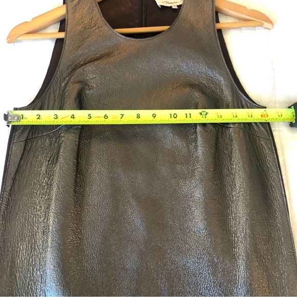 3.1 Phillip Lim Two-Tone Leather Shift Dress in Graphite. Size 2. - Picture 16 of 16